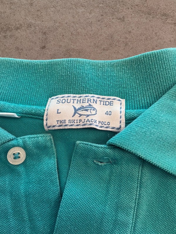 Southern Tide Turquoise The Skipjack Polo Men's Size Large gallery