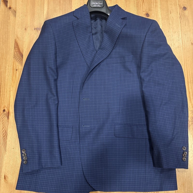 David Donahue Sports Jacket 48 Regular Blue Checkered