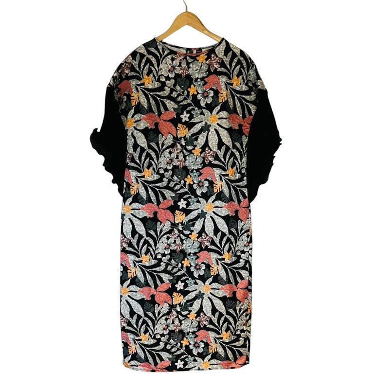 SHEIN Modely Floral Print Ruffle Sleeve Oversized Fit Dress Size XL NWT Multi gallery
