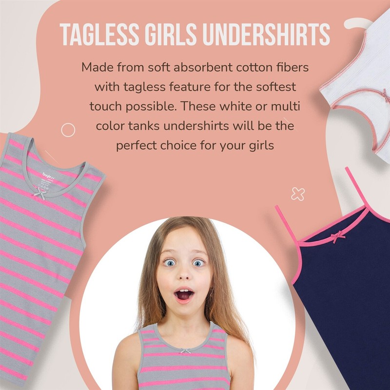 Buyless Fashion Girl Tanks Cotton Undershirts for Dance Gymnastics, Kids(6 Pack) gallery
