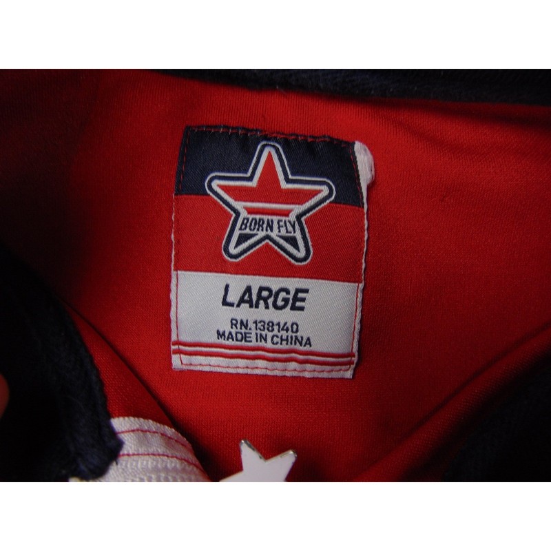Born Fly Track Jacket Mens Large Red Navy Blue Star Logo Full Zip Streetwear gallery
