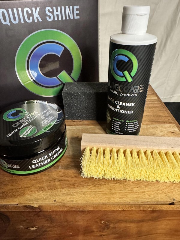 Quick Shine Leather Care Kit – Black – Shoe Cleaner & Conditioner Set