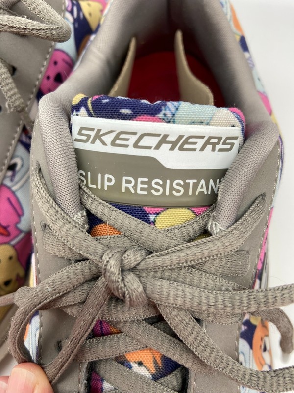 SKECHERS Shoes Sz 10 DOG PRINT SLIP RESISTANT COMFORT FLEX SR HC WORK gallery