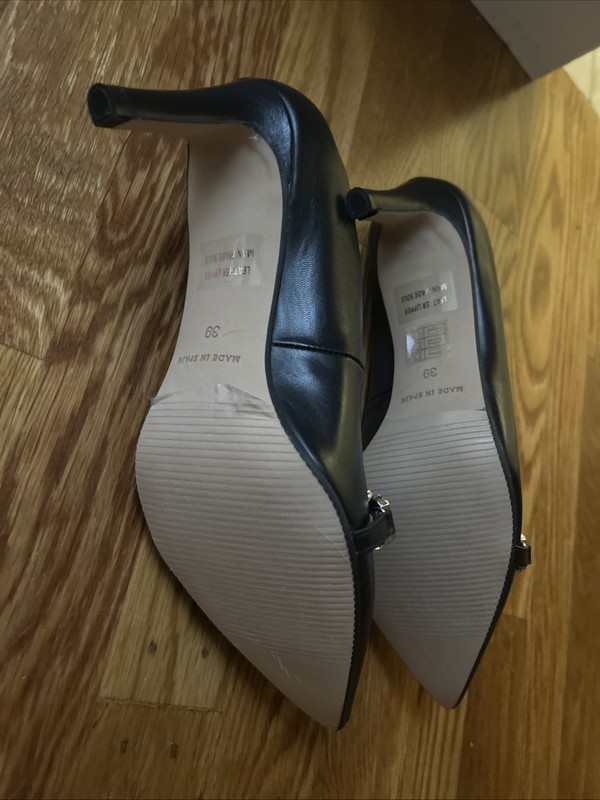 RENATTA JOP Women's Leather Dress Pumps Bling Hardware Size 8 NIB Made In Spain gallery