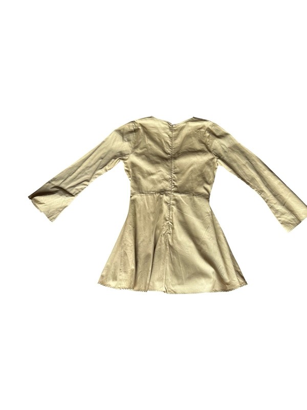 ASOS DESIGN Plunge Twill Mini Dress With Tie Detail in Stone NWOT Size US 12 gallery