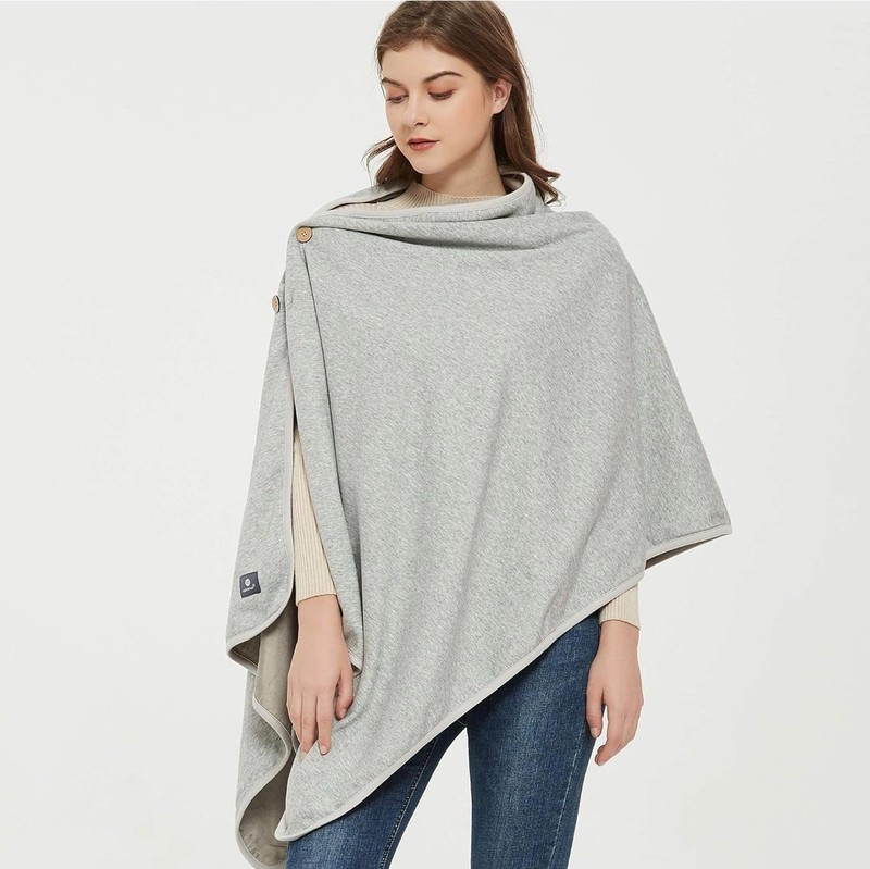 Radia Smart- EMF / RF Protection Poncho, Wrap, Blanket in Gray / Black available