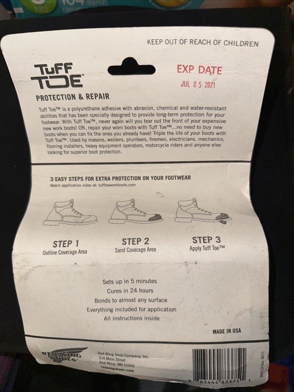 Red Wing Tuff Toe Boot Repair & Protection Kit in Brown, NEW Sealed NOS USA gallery