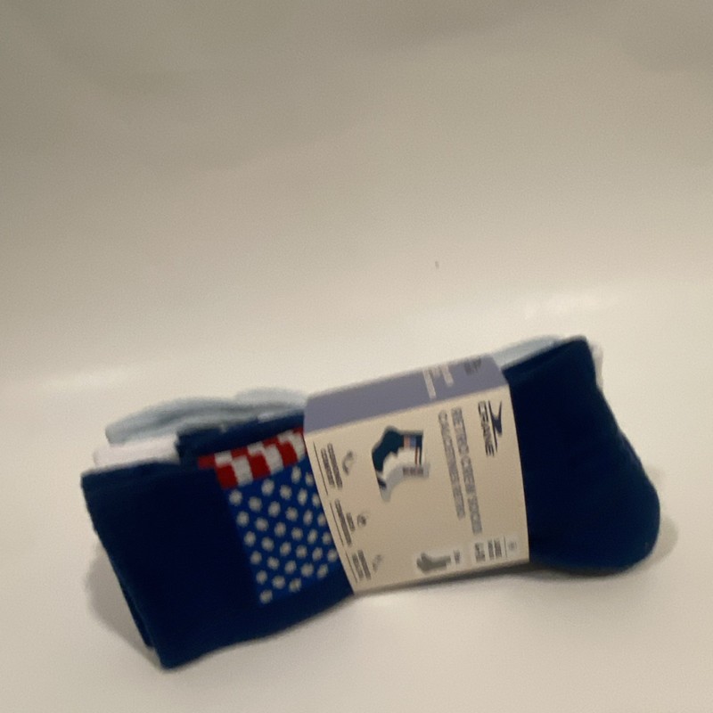 Crane Retro Men’s Crew Socks 3-Pair Pack, Multicolor USA Patriotic Stars