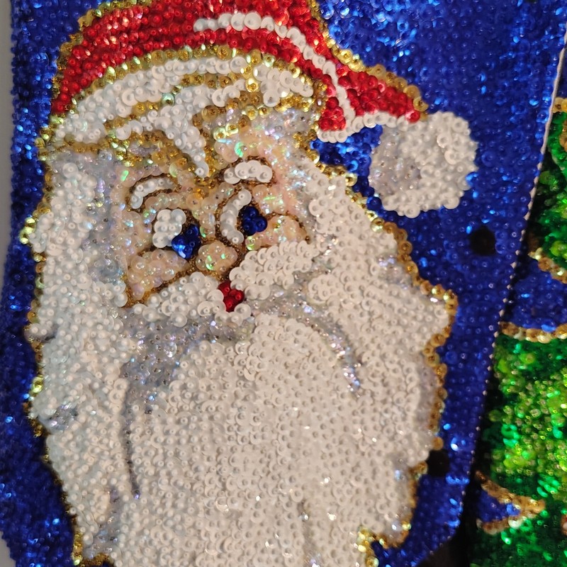 vintage fashion fantasy sequin Santa and tree vest free size gallery