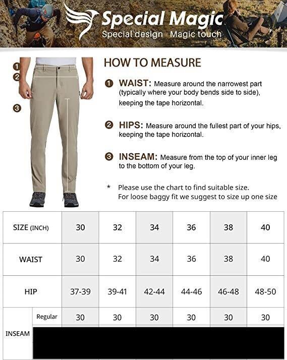 Men‘s Dress Pants Slim Fit Stretch Waterproof Reflective Golf, & Hiking Trousers gallery