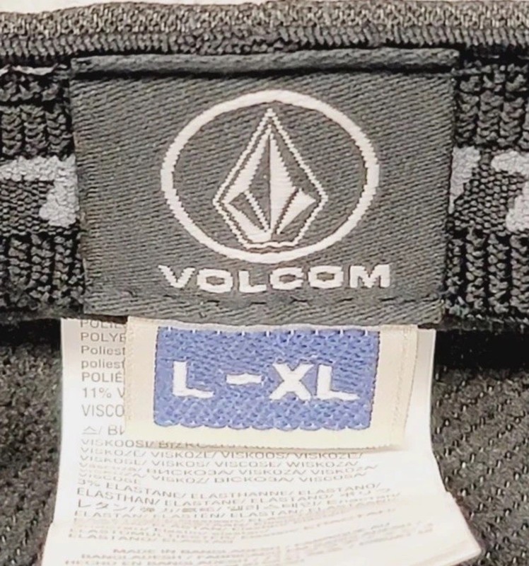 Volcom Flexfit Dri-fit Full Stone Dark Heather 3D Logo Hat Cap New! L/XL gallery