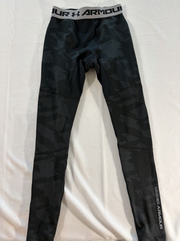 Under Armour ColdGear Men’s Compression Pants Black/Gray Camo Size S Pull-On