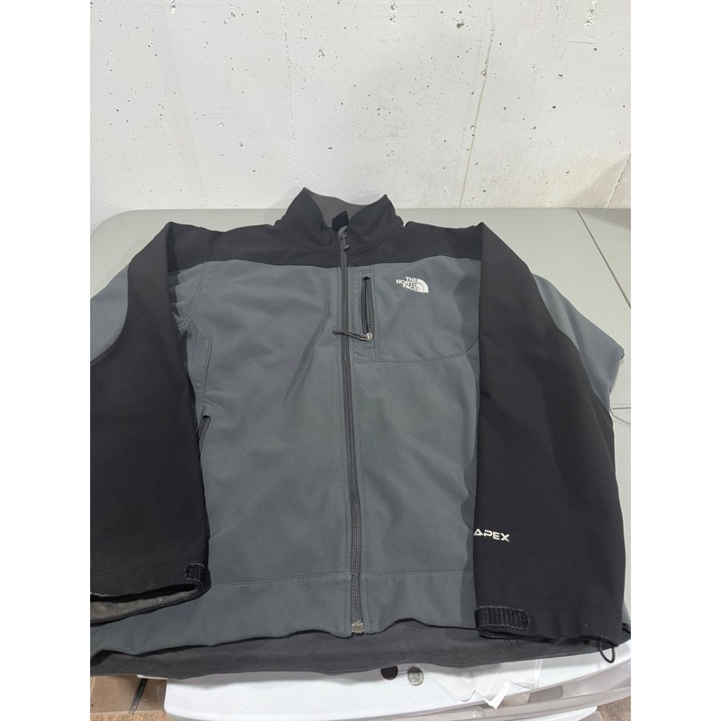 The North Face Apex Bionic Softshell Jacket Mens Grey Black Full Zip Windproof