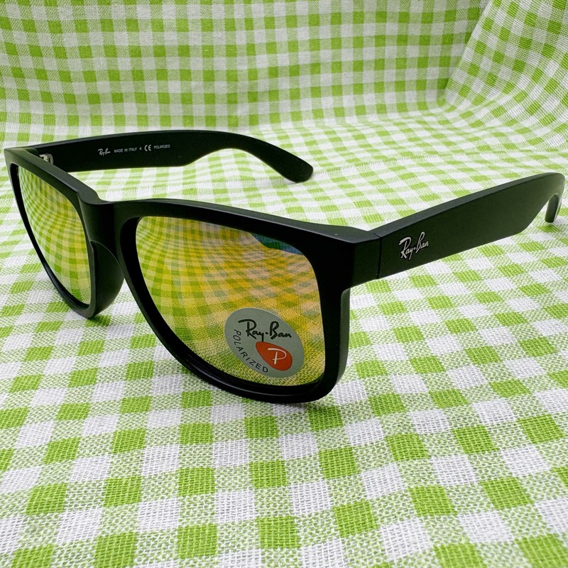 2026 Ray-Ban Justin RB4165 55-16 polarized Sunglasses Red Mirror Black Frame