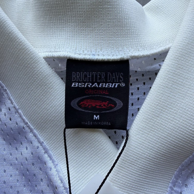 BSRABBIT Trippy Gang Sz M Mesh Jersey White Sold Out Rare Brighter Days 2526FW gallery