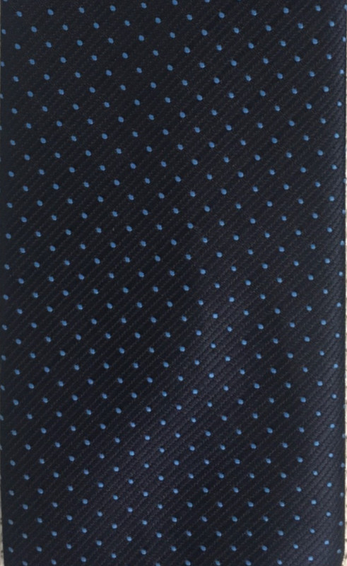 Ragalon Tie Men Navy Blue w Blue Tiny Polka Dots 3 inches Wide 57 inches Long