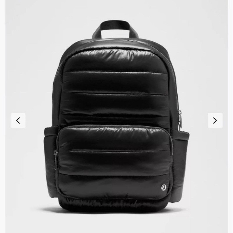 lululemon Everywhere Backpack 22L Wunder Puff Black Zip Adjustable Pockets NWT
