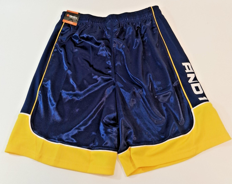 And1 Mens Athletic Shorts Basketball Gym Navy Blue Yellow M L XL 2XL 3XL SIZES gallery