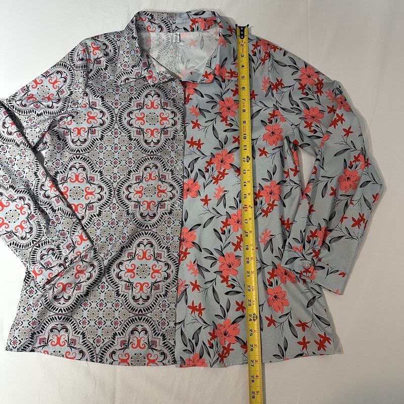 Misslook Women’s XL Mixed Print Blouse Boho Floral Geometric Top gallery