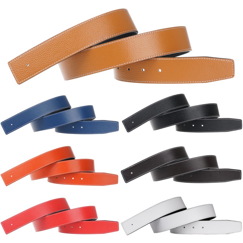 H full grain leather buckleless replacement strap for men and women 38mm wide