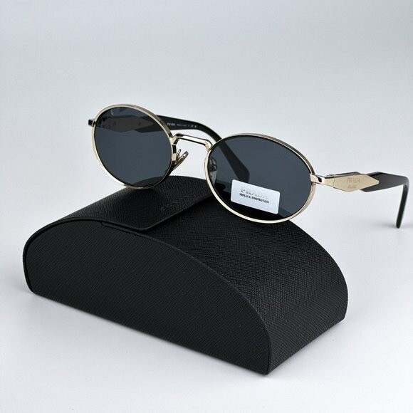 PRADA PR 65ZS ZVN09T Gold Black Blue Grey Lenses Sunglasses AUTHENTIC gallery