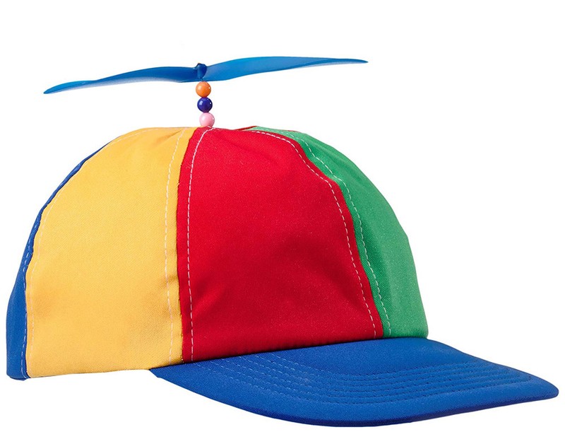 Propeller Beanie Baseball Clown Costume Hat Ball Cap Multi Colored Adult Size