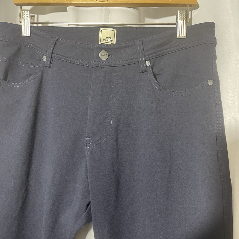 Swet Tailor All-In Pants Mens 31×32 Navy Blue Stretch Cotton Chino 5-Pocket