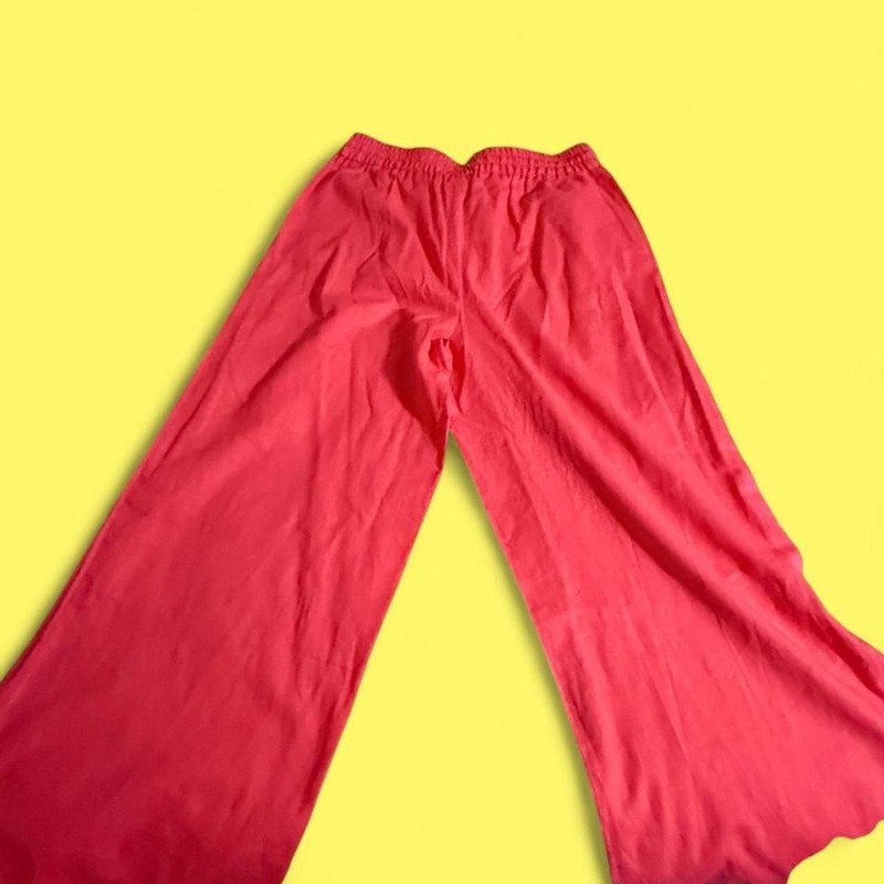 NWOT Express Pink Linen Wide Leg Pants, size Medium short gallery