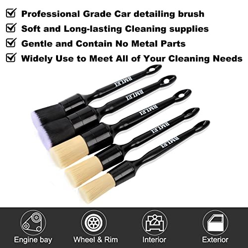 5pcs Car Detailing Brushes Set, Boars Hair Auto Car Detail Brush Kit No 1 gallery