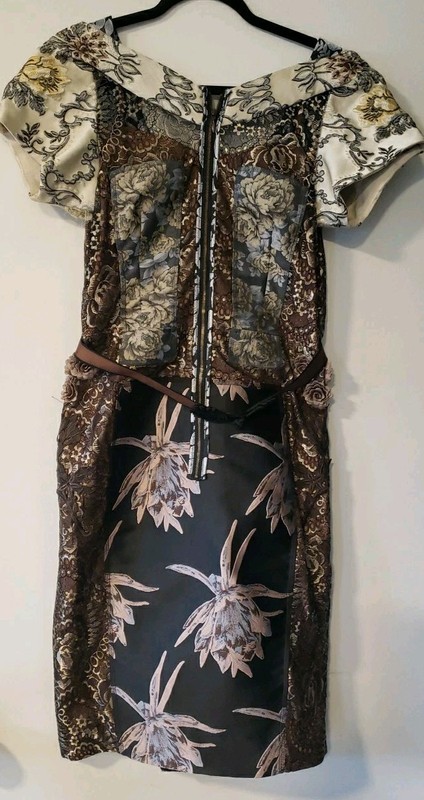 Beguile by Byron Lars Dress Sz 8 Anthropologie Brocade Floral - FLAW (K gallery