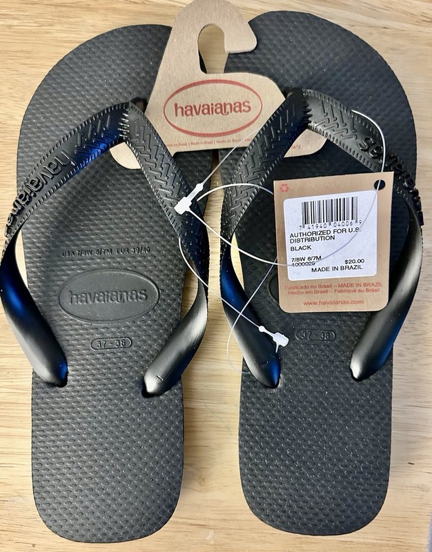 Havaianas Black Flip flops Sandal Size 7-8 Women 6-7 Men