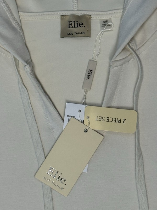 Elie Tahari Short Sleeve Hooded Top White Size S/P (0151) gallery