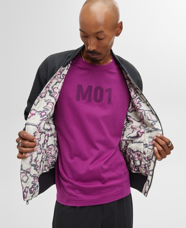 $159 Mode of One Mens Reversible Bomber Jacket in Deep Black Size L gallery
