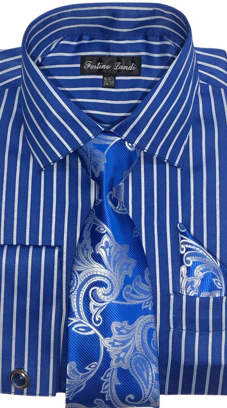 Men's shirt 60% cotton 40% Polyester Cuff Stiped Design By Fortino Lendi FL633 gallery