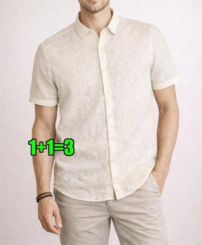Men F&F Shirt Beige Cotton M