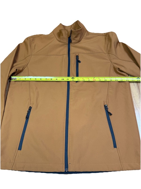 Swiss Tech Soft Shell Windproof Full Zip Jacket Men's M 38-40 Brown Mock Neck gallery