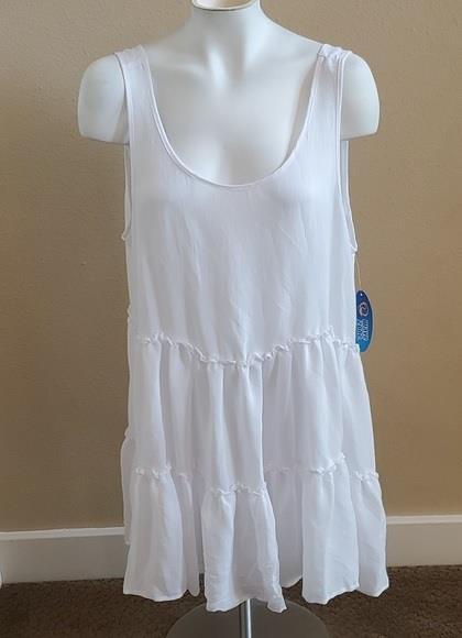 Womens Wave Zone Swim Cover Up Dress Size L/XL 1X 2X/3XL Tiered tank Dress NWT