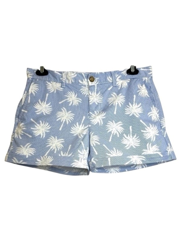 GAP Palm Tree Print 4″ High Rise Girlfriend Shorts Womens Size 8 Coastal Summer