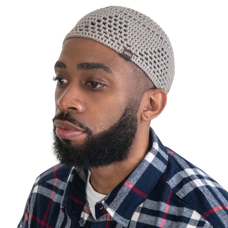 Handmade Triangle Knit Skull Cap Kufi Hat Soft Breathable Bamboo / Cotton