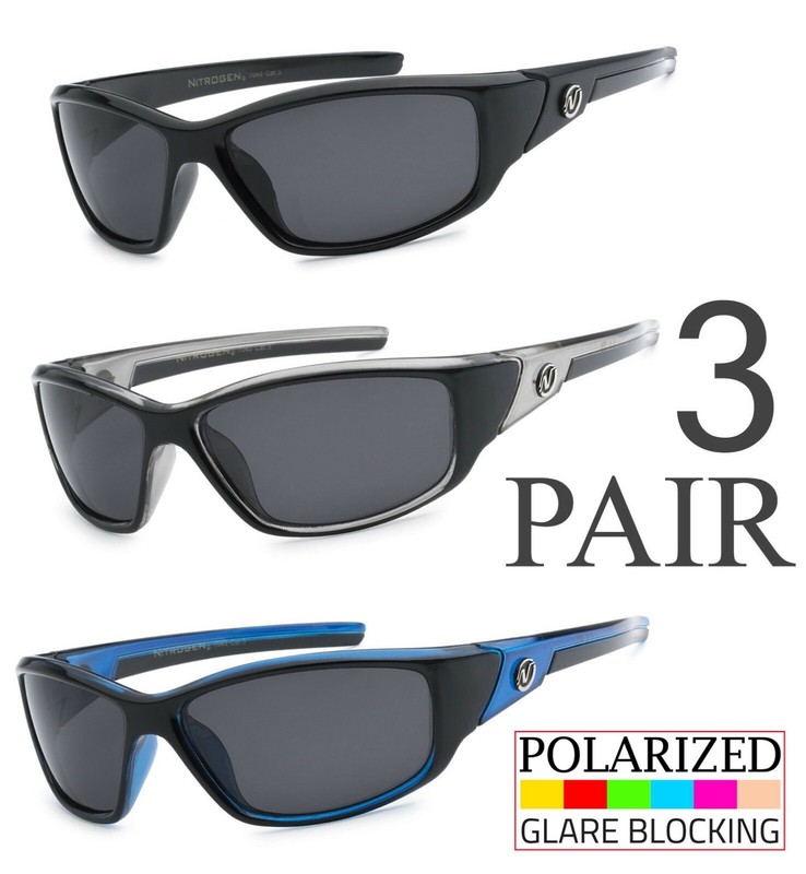 3 PAIR COMBO Nitrogen Polarized Sunglasses Golf Running Fishing Glasses UV400