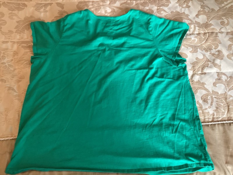 Romans Womens Green Pull Over Shirt Top Short Sleeve 2X 100% Cotton gallery