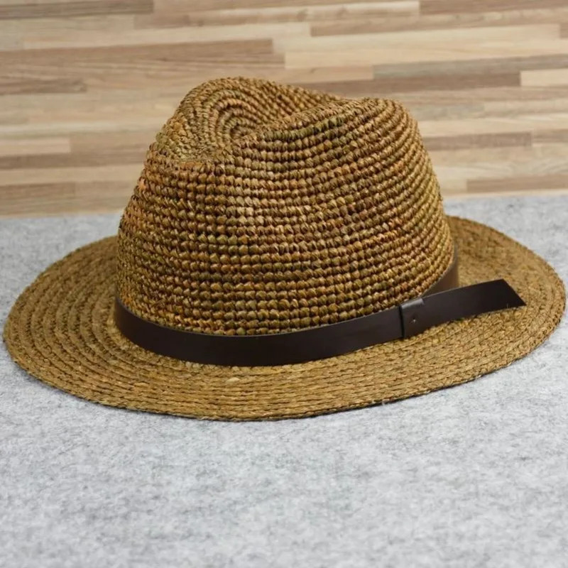 63cm Raffia Straw Panama Hat Large Circumference Summer Sun Protection Wear NEW gallery