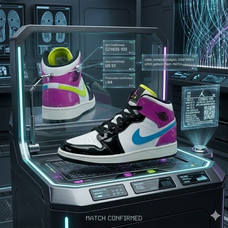 Jordan 1 Mid SE Cyber Active Fuchsia CZ9835-100 Size 5Y 6.5W