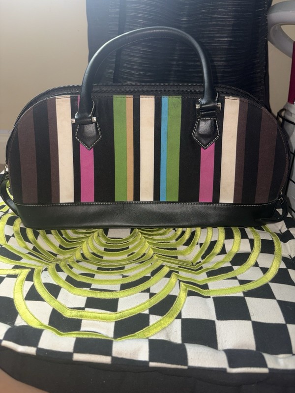 Multi Colored Striped Pattern Handbag Vintage gallery