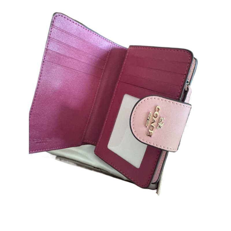NEW Coach Medium Corner Zip Wallet In Signature Canvas Pink CW786 PERFECT GIFT gallery