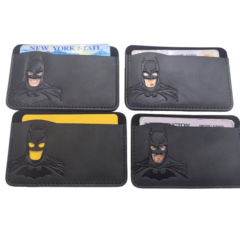 Batman Style PU Leather Wallet with ID Window Card Holder Superhero Mask Design gallery