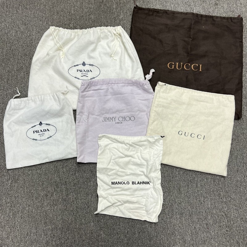 6 Designer Dust Bags Gucci Prada Manolo Blahnik Jimmy Choo Handbag Shoes Covers