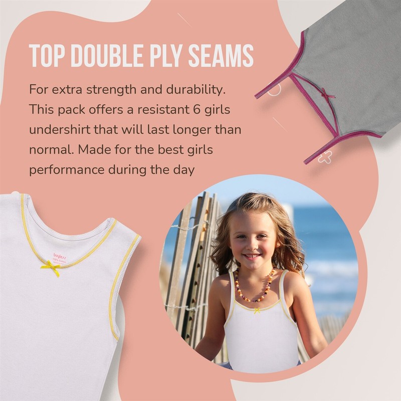 Buyless Fashion Girl Tanks Cotton Undershirts for Dance Gymnastics, Kids(6 Pack) gallery