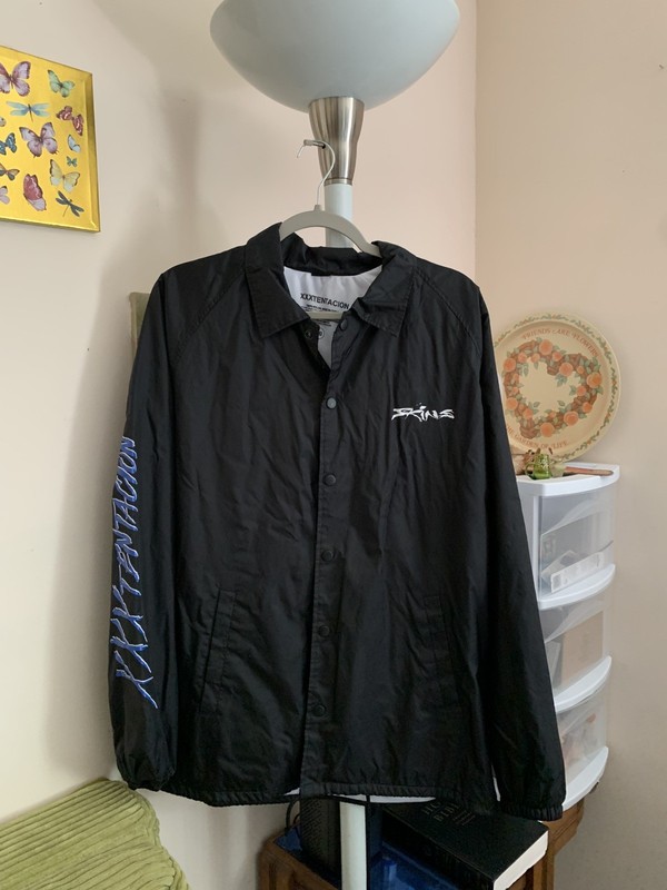 XXXTENTACION Skins Jacket Snap Up/Coach style (Size Large) (color Black)
