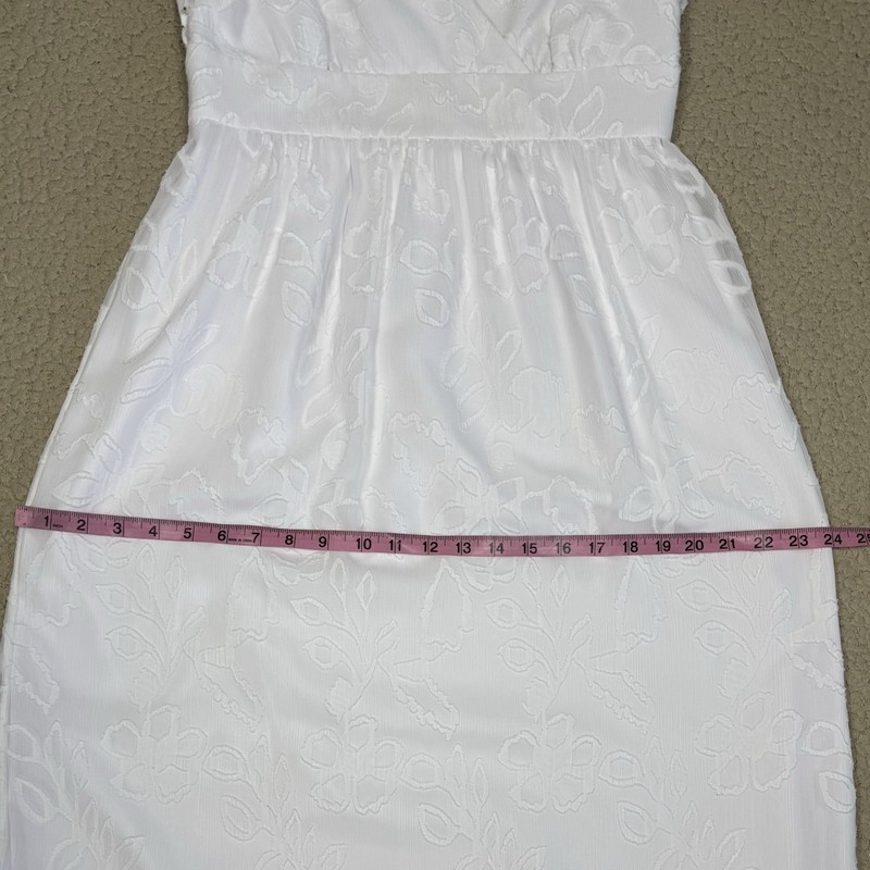 Lilly Pulitzer Sz 6 Autumn Midi Dress Botanical Shadow Clip Chiffon Resort White gallery